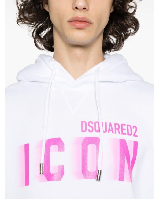 DSquared² Pink `Icon Blur Cool Fit` Hoodie for men