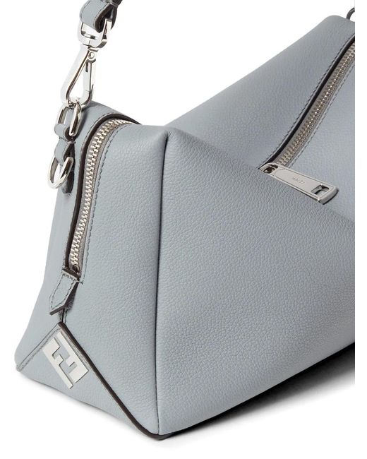 Fendi Gray Medium Lui Leather Messenger Bag for men