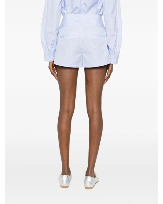 FRAME White Button Striped Shorts