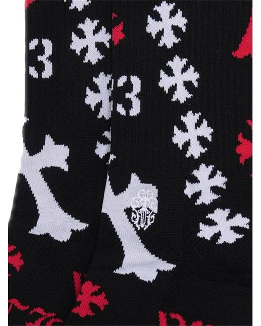 Chrome Hearts Black Stencil Socks