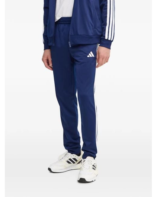 Adidas Blue Side-Stripe Zip-Up Tracksuit for men