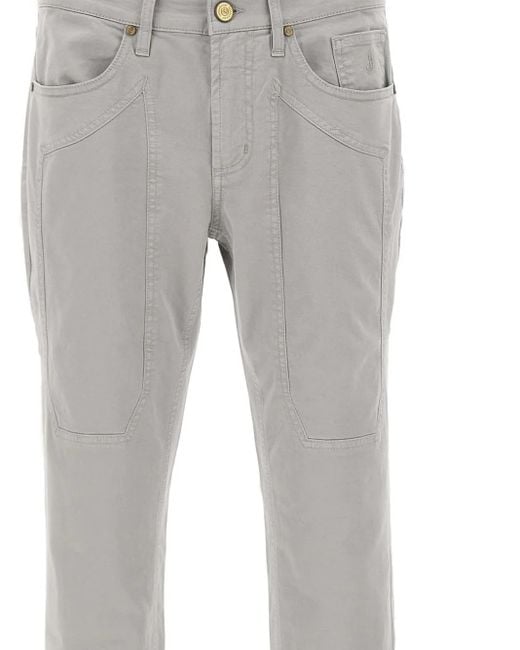 Jeckerson Gray John Five-Pockets Stitching Jeans for men