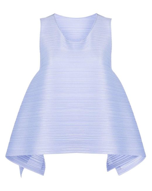 Pleats Please Issey Miyake Blue May Bluse