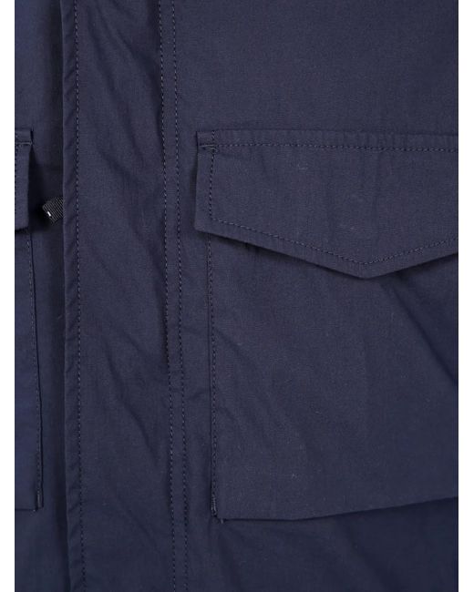 Aspesi Blue Mock Neck Jacket for men