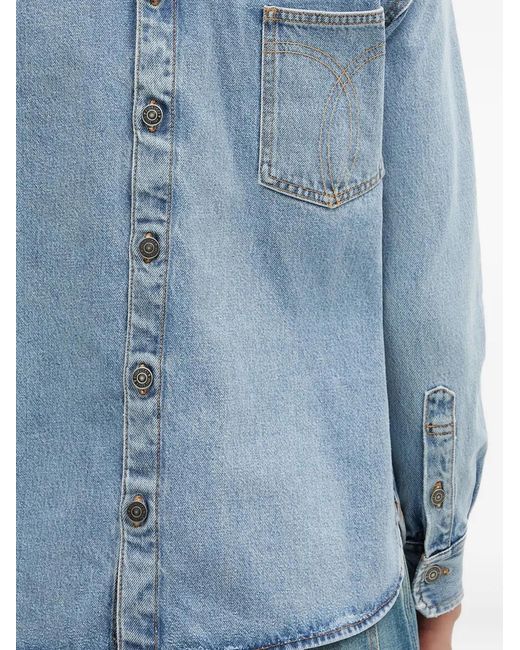 Fiorucci Blue Open-Back Denim Shirt