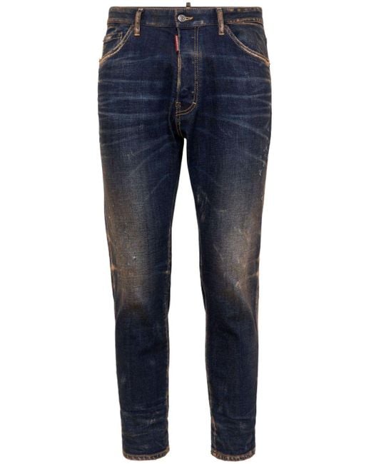 DSquared² Slim-Fit-Jeans mit Text-Print in Blue für Herren
