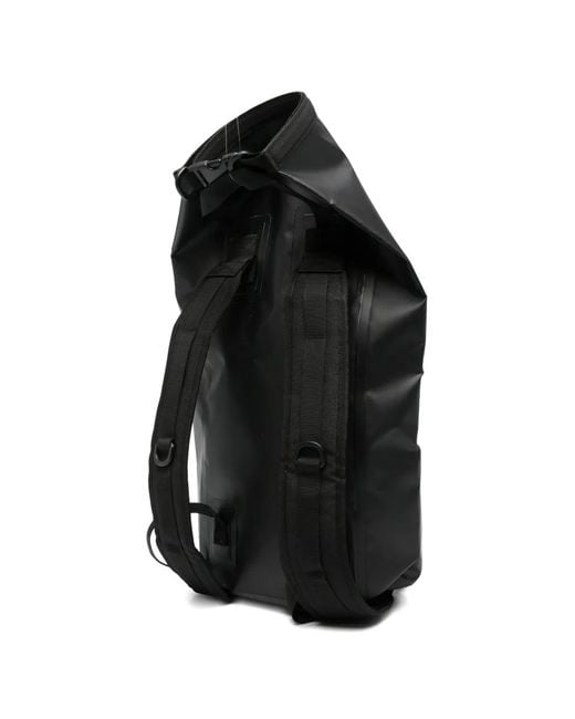 Mc2 Saint Barth Black Logo-Patch Roll-Top Backpack for men