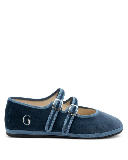Gondolina Blue Rialto Mary Jane Double-Lace Ballet Flats