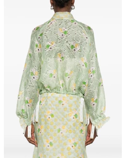 Fendi Green Organza Bomber Jacket