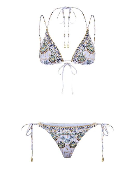 Camilla White Patterned Embellished Swimsuit