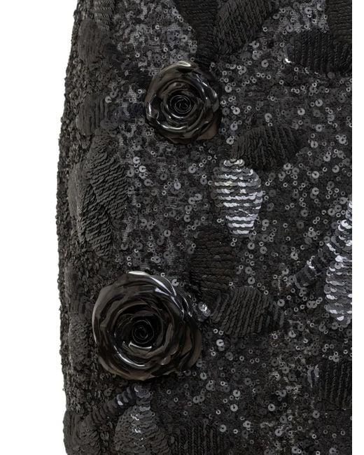 Des Phemmes Black Sequin-Embellished Midi Skirt