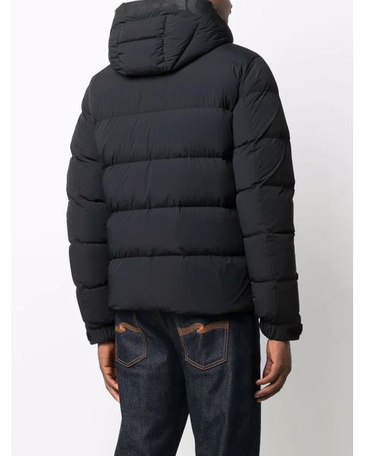 Mackage Black Hooded Feather-Down Padded Jacket for men