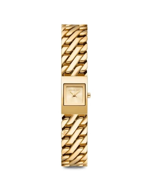 Michael Kors Metallic Tone Watch With Darrington Mini Link Chain