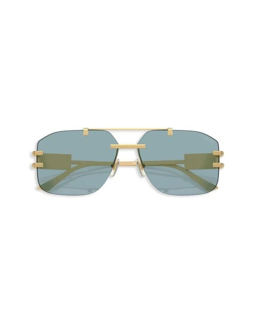 Versace Blue Pilot-Frame Sunglasses