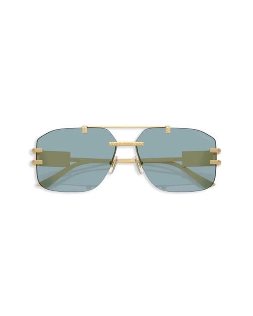 Versace Blue Pilot-Frame Sunglasses