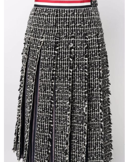 Thom Browne Gray Rwb Pleated Skirt