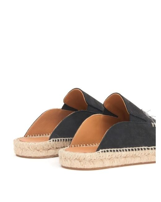 Maison Margiela Black Embroidered Espadrille Mules
