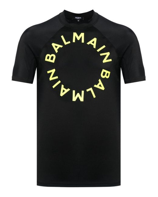 Balmain Black Logo-print T-shirt for men