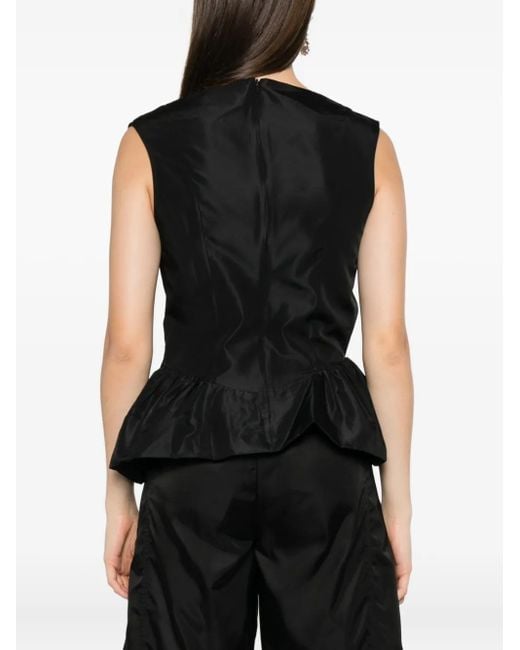 Simone Rocha ドレープ ペプラム トップ Black