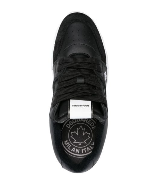 DSquared² Black Spiker Leather Trainers for men