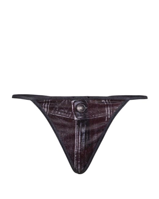 DIESEL Purple Denim-print Bikini Bottom