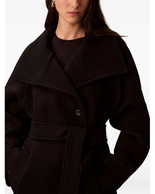 Calvin Klein Black Belted Coat
