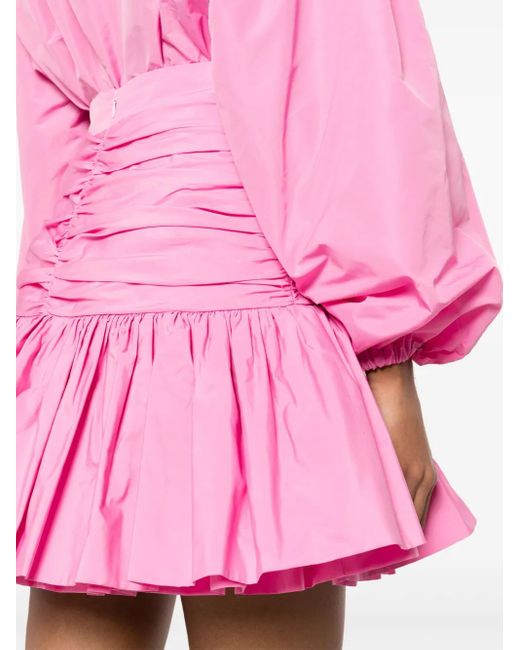 Patou Pink Recycled Faille Flounce Miniskirt