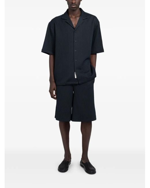 Minimum Blue Jasper Pinstripe-Pattern Shorts for men