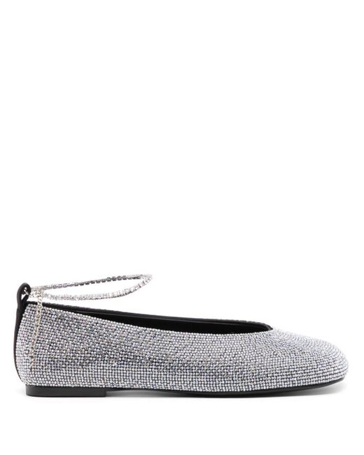 Stine Goya Gray Reelo Crystal-embellished Ballerina Shoes