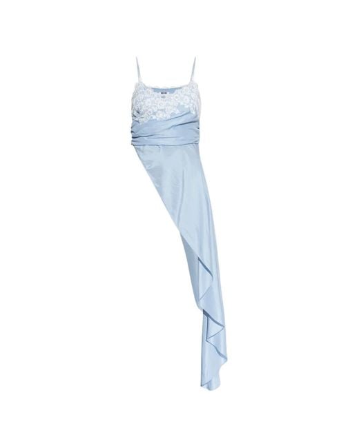 Moschino Blue Lace Asymmetric Blouse