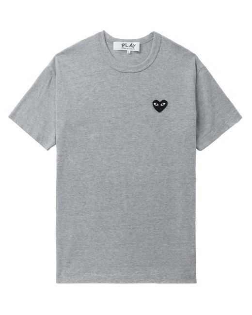 COMME DES GARÇONS PLAY Gray Logo-appliqué Cotton T-shirt