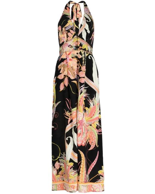 Mono largo con estampado floral Camilla de color Black