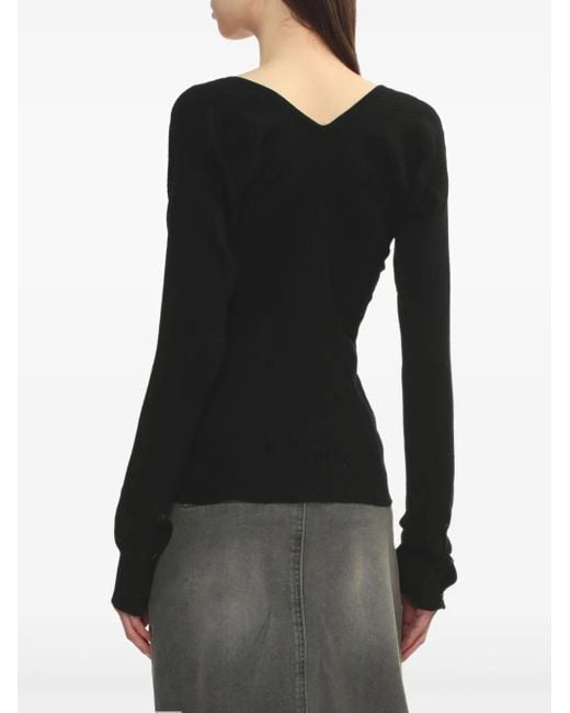 Low Classic Black Wool Cardigan