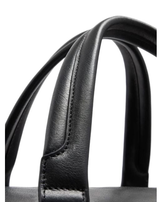 Piquadro Black Logo-Plaque Leather Holdall for men