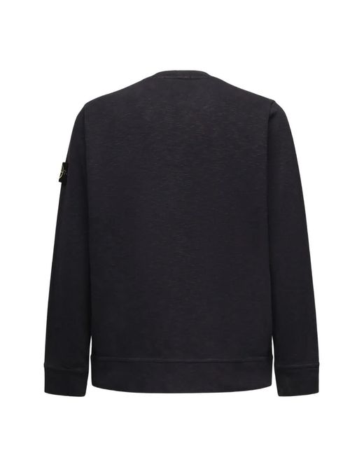 Stone Island Blue Compass Logo-Patch Sweater for men