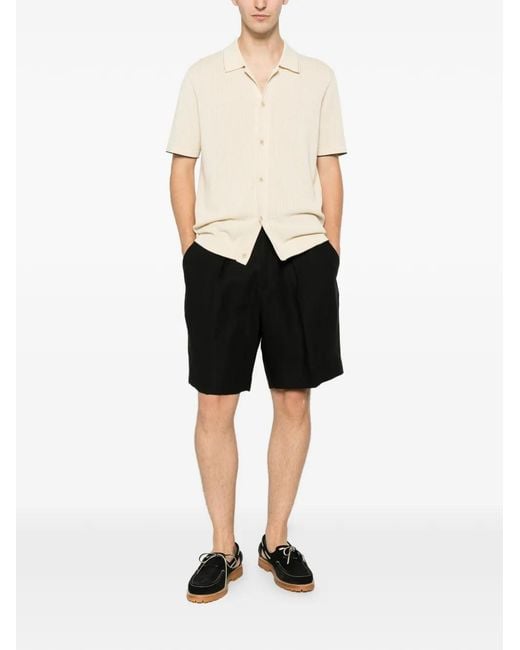 BE ABLE Black Short Plissé À Taille Élastiquée for men