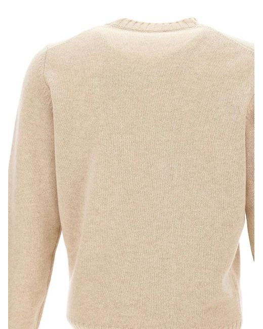 FILIPPO DE LAURENTIIS White Ribbed Crew-Neck Jumper for men