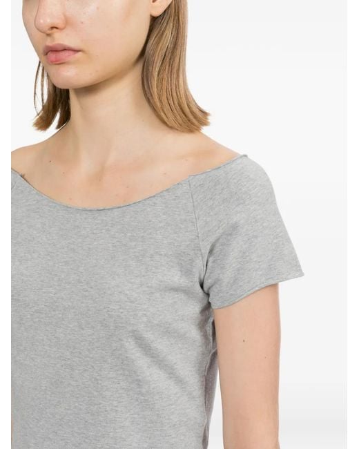 AAPE BY A BATHING AP Gray Logo Patched Crop T-Shirt