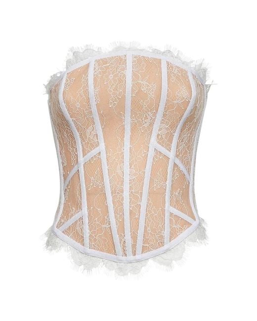 GIUSEPPE DI MORABITO White Scalloped Strapless Corset