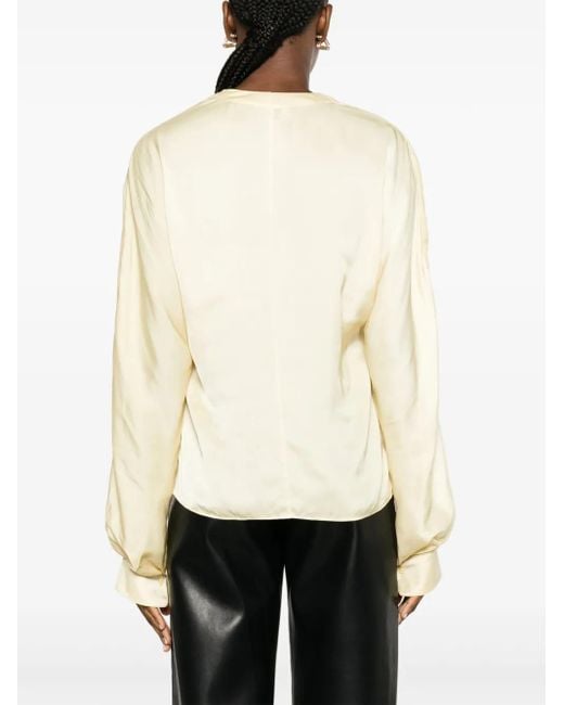 Zadig & Voltaire Natural Tonastir Satin-Finish Blouse