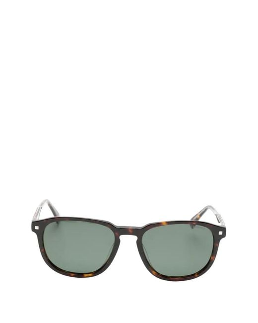 Polaroid Green Tortoiseshell-Effect Square-Frame Sunglasses