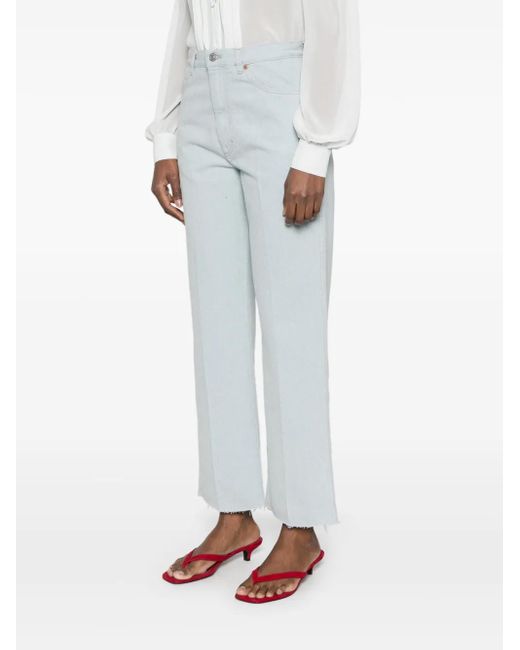 Victoria Beckham Blue Logo-Patch Jeans