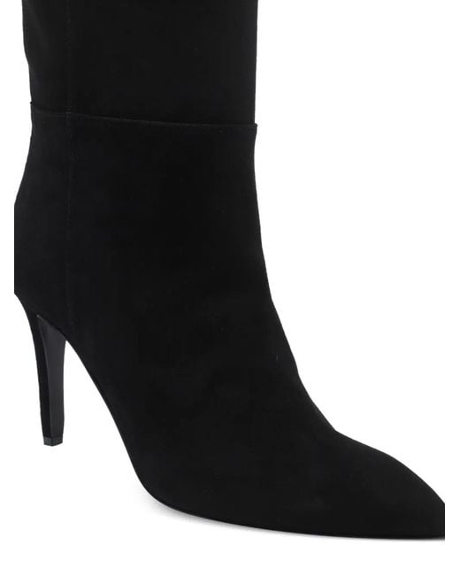 Via Roma 15 Black Pointed-Toe Suede Boots