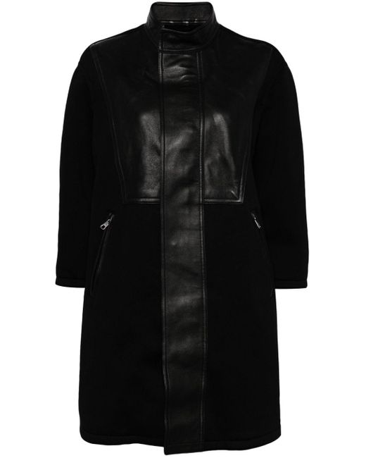 Neil Barrett Black Faux Leather-trimmed Coat