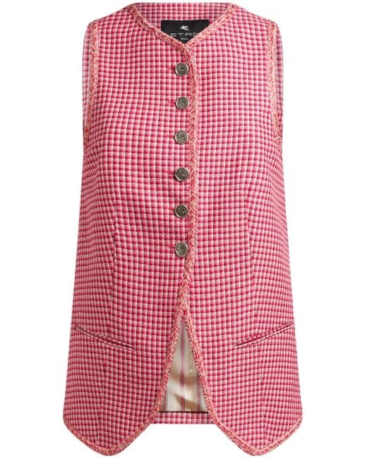 Etro チェック ベスト Pink