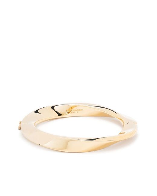 Saint Laurent Natural -tone Deco Twist Bangle