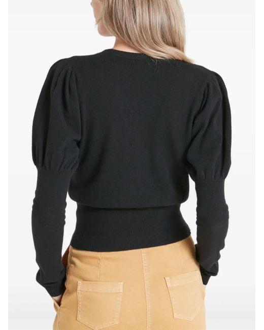 Temperley London Black Puff-Sleeve Cardigan