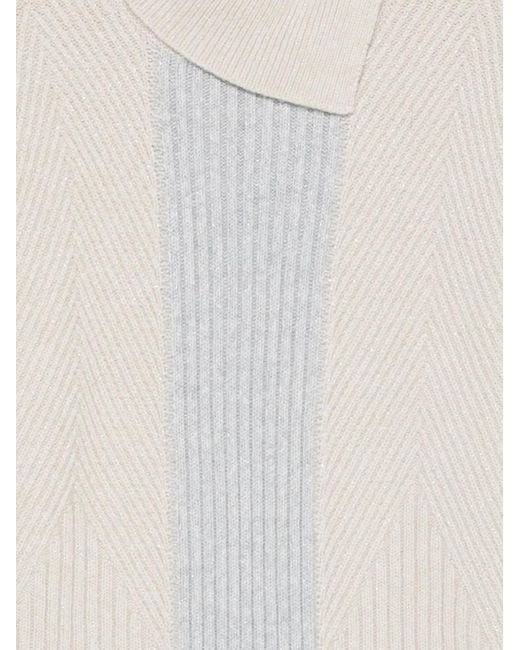Lorena Antoniazzi White Chevron-Pattern Sweater