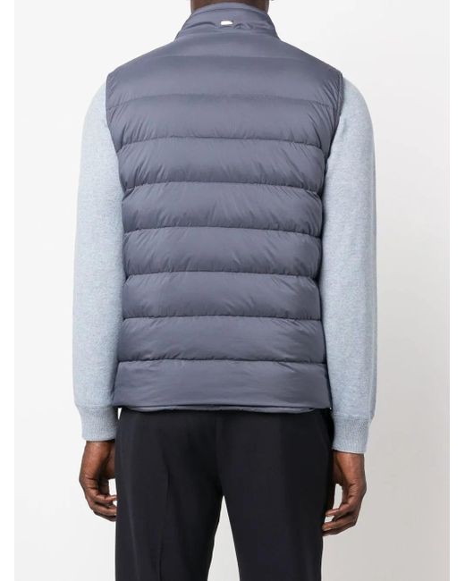 Herno Blue Padded High-Neck Gilet for men