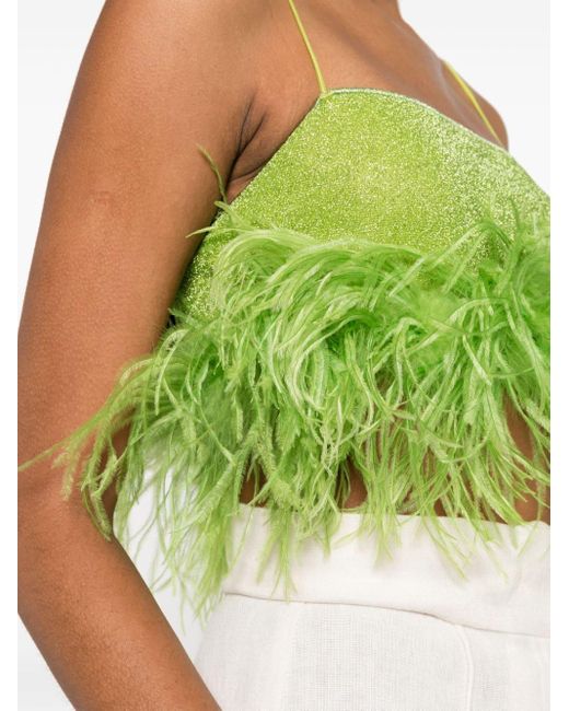 Oseree Green Lumiere Plumage Top